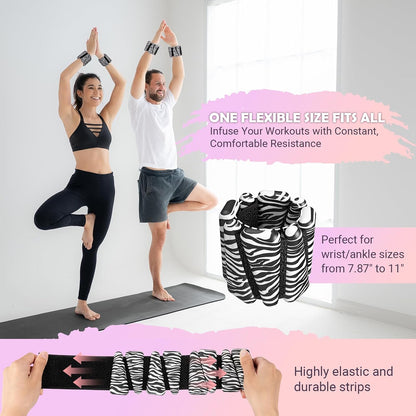 Wrist Ankle Weights for Women, Soft Silicone Wrist Weights Set of 2 for Walking, Pilates, Yoga, Barre & Strength Training, Weighted Bangles with Secure Non-Slip Fit for Arm & Leg Workouts, 2 lb / 4 lb
