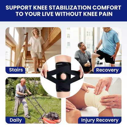 Knee Brace for Men & Women - ACL, MCL, Meniscus Tear Support & Arthritis Pain Relief - Stabilizing Knee Braces Support with Side Stabilizers & Patella Gel Pad