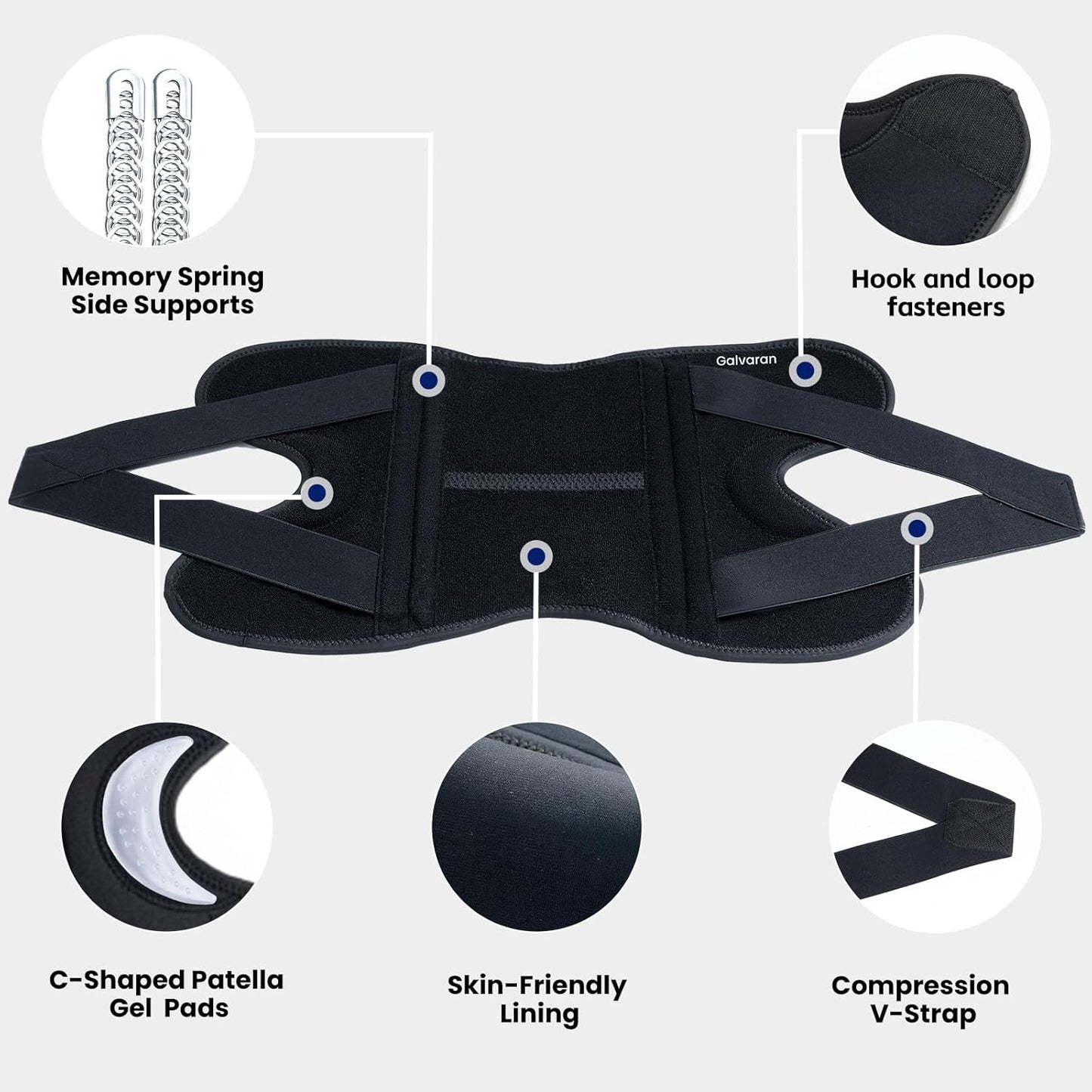 Knee Brace for Men & Women - ACL, MCL, Meniscus Tear Support & Arthritis Pain Relief - Stabilizing Knee Braces Support with Side Stabilizers & Patella Gel Pad