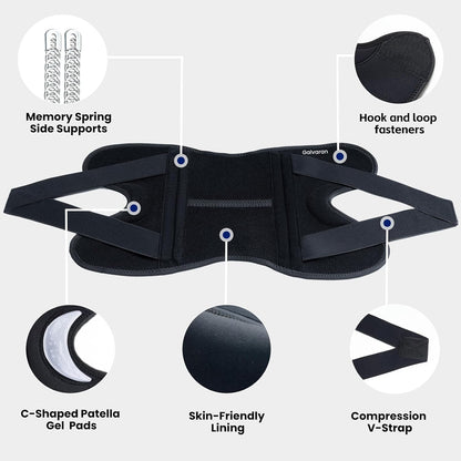 Knee Brace for Men & Women - ACL, MCL, Meniscus Tear Support & Arthritis Pain Relief - Stabilizing Knee Braces Support with Side Stabilizers & Patella Gel Pad