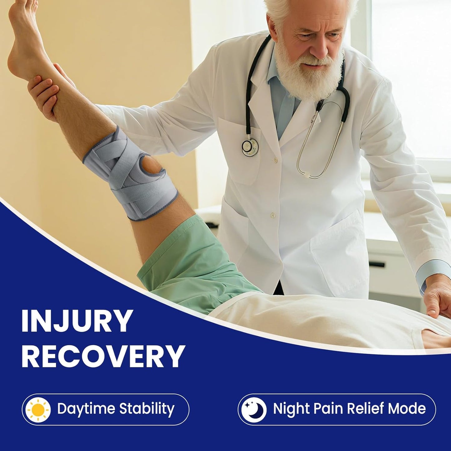 Knee Brace for Men & Women - ACL, MCL, Meniscus Tear Support & Arthritis Pain Relief - Stabilizing Knee Braces Support with Side Stabilizers & Patella Gel Pad