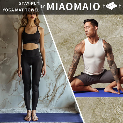 Non-Slip Hot Yoga Towel Set,Super Absorbent Microfiber in, 24.5" x 72" - Anti-Slip, Injury Free Design for Pilates, Yoga Mats, Exercise, and Fitness Gear