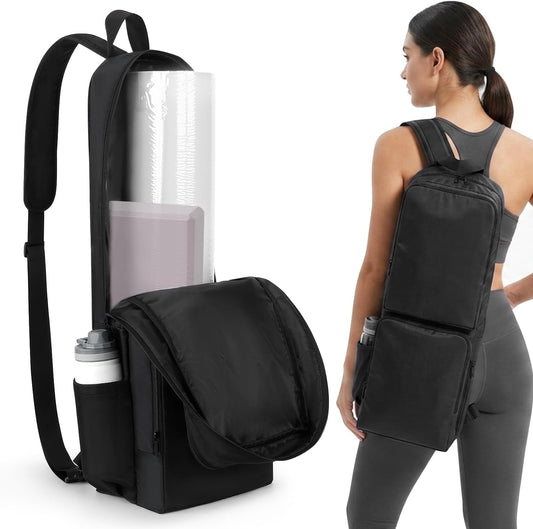 Yoga Mat Bag Carrier Waterproof Yoga Backpack with Multi Pockets, Lightweight Adjustable Yoga Bag for Mat, Yoga Blocks, Yoga Accessories