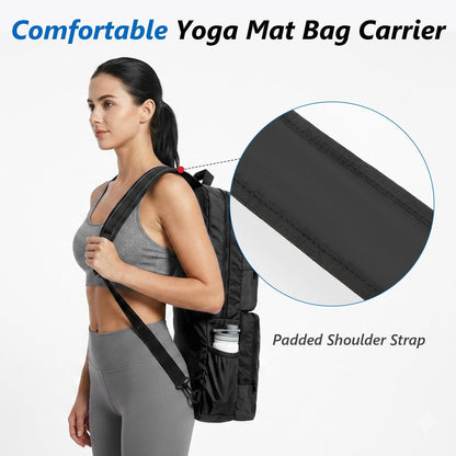 Yoga Mat Bag Carrier Waterproof Yoga Backpack with Multi Pockets, Lightweight Adjustable Yoga Bag for Mat, Yoga Blocks, Yoga Accessories