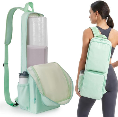 Yoga Mat Bag Carrier Waterproof Yoga Backpack with Multi Pockets, Lightweight Adjustable Yoga Bag for Mat, Yoga Blocks, Yoga Accessories
