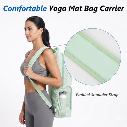 Yoga Mat Bag Carrier Waterproof Yoga Backpack with Multi Pockets, Lightweight Adjustable Yoga Bag for Mat, Yoga Blocks, Yoga Accessories