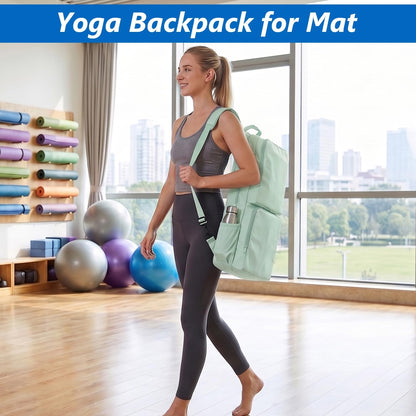 Yoga Mat Bag Carrier Waterproof Yoga Backpack with Multi Pockets, Lightweight Adjustable Yoga Bag for Mat, Yoga Blocks, Yoga Accessories