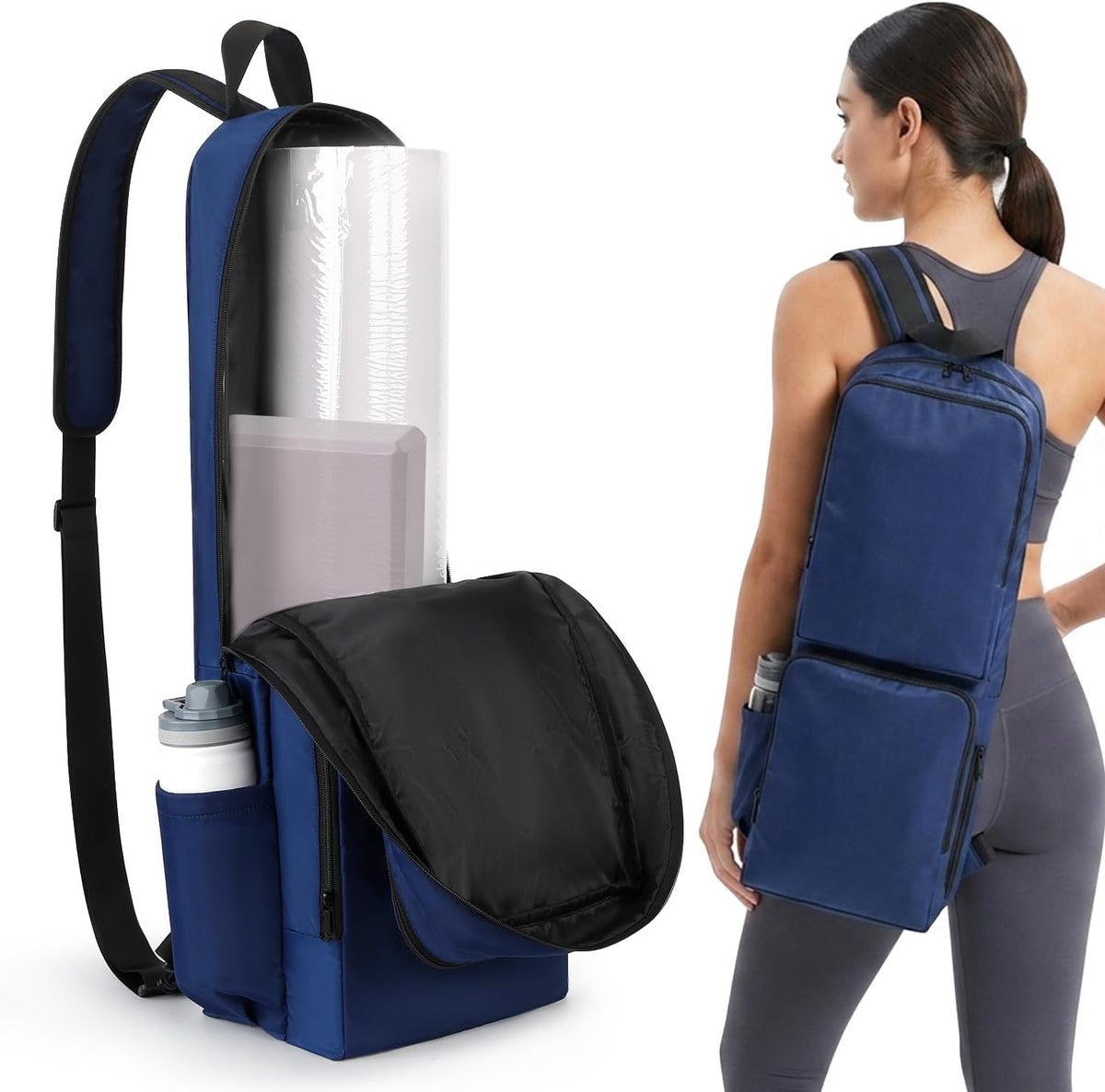 Yoga Mat Bag Carrier Waterproof Yoga Backpack with Multi Pockets, Lightweight Adjustable Yoga Bag for Mat, Yoga Blocks, Yoga Accessories