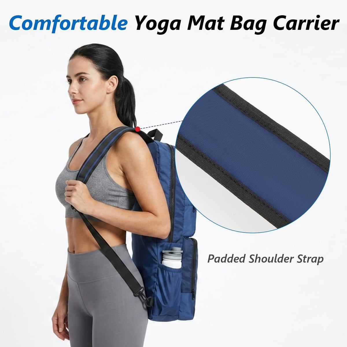 Yoga Mat Bag Carrier Waterproof Yoga Backpack with Multi Pockets, Lightweight Adjustable Yoga Bag for Mat, Yoga Blocks, Yoga Accessories
