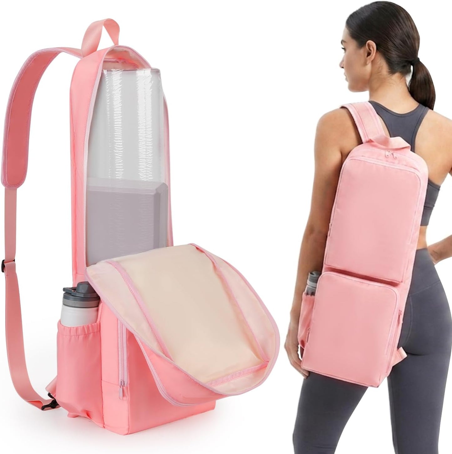 Yoga Mat Bag Carrier Waterproof Yoga Backpack with Multi Pockets, Lightweight Adjustable Yoga Bag for Mat, Yoga Blocks, Yoga Accessories