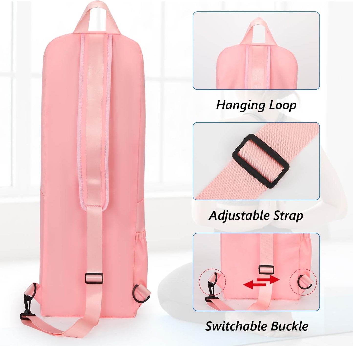 Yoga Mat Bag Carrier Waterproof Yoga Backpack with Multi Pockets, Lightweight Adjustable Yoga Bag for Mat, Yoga Blocks, Yoga Accessories