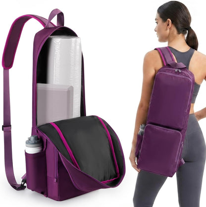 Yoga Mat Bag Carrier Waterproof Yoga Backpack with Multi Pockets, Lightweight Adjustable Yoga Bag for Mat, Yoga Blocks, Yoga Accessories