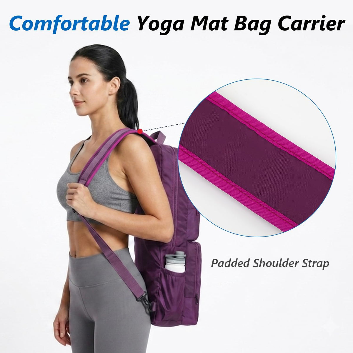 Yoga Mat Bag Carrier Waterproof Yoga Backpack with Multi Pockets, Lightweight Adjustable Yoga Bag for Mat, Yoga Blocks, Yoga Accessories