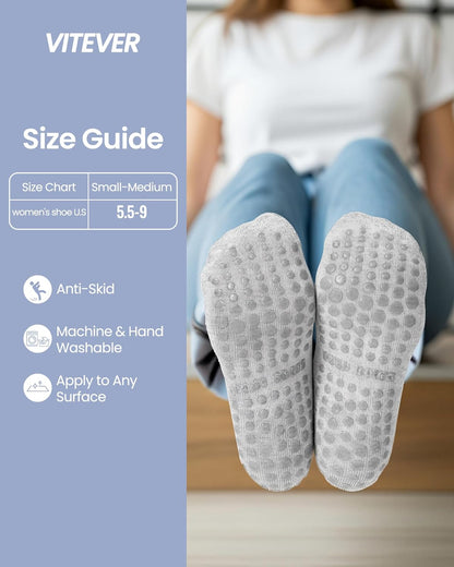 6 Pairs Grip Pilates Socks for Women, Grippy Non Slip Yoga Socks, Cute Cherry Grip Socks for Barre, Hospital, Athletic, Barefoot and Workout
