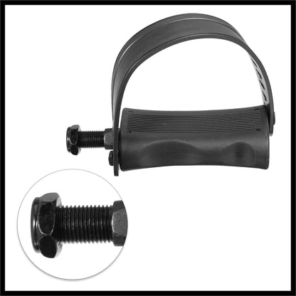 1 Pair Exercise Bike Pedals with Straps 1/2 Inch Spindle Cycling Parts 12.7mm Spindle Black Durable Material