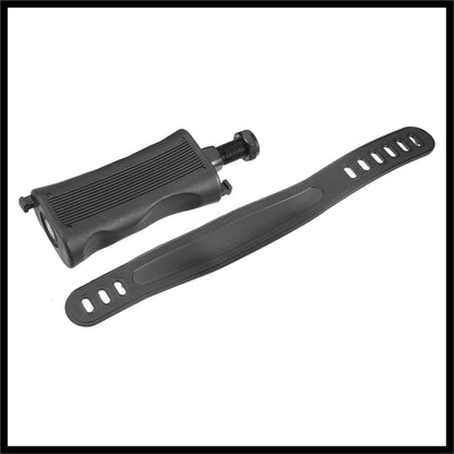 1 Pair Exercise Bike Pedals with Straps 1/2 Inch Spindle Cycling Parts 12.7mm Spindle Black Durable Material