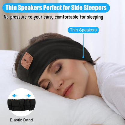 2-Pack Sleeping Headphones Bluetooth Headband, Bluetooth 5.4 Headband Headphones with Ultra-Thin Speakers, Headphones Headband for Side Sleepers, Running, Insomniac, Travel, Meditation（Black&Grey