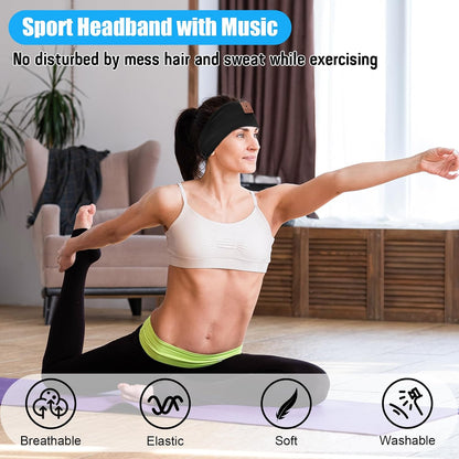 2-Pack Sleeping Headphones Bluetooth Headband, Bluetooth 5.4 Headband Headphones with Ultra-Thin Speakers, Headphones Headband for Side Sleepers, Running, Insomniac, Travel, Meditation（Black&Grey