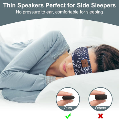 2-Pack Sleeping Headphones Bluetooth Headband, Bluetooth 5.4 Headband Headphones with Ultra-Thin Speakers, Headphones Headband for Side Sleepers, Running, Insomniac, Travel, Meditation（Black&Grey