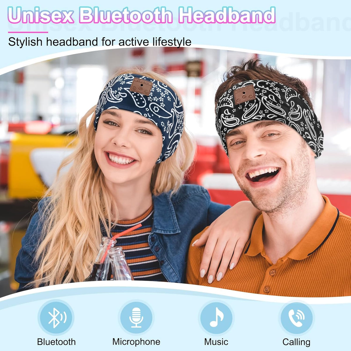 2-Pack Sleeping Headphones Bluetooth Headband, Bluetooth 5.4 Headband Headphones with Ultra-Thin Speakers, Headphones Headband for Side Sleepers, Running, Insomniac, Travel, Meditation（Black&Grey