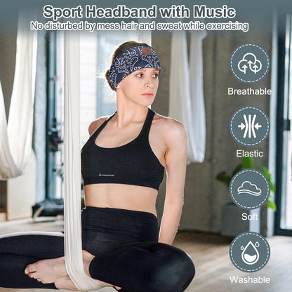 2-Pack Sleeping Headphones Bluetooth Headband, Bluetooth 5.4 Headband Headphones with Ultra-Thin Speakers, Headphones Headband for Side Sleepers, Running, Insomniac, Travel, Meditation（Black&Grey