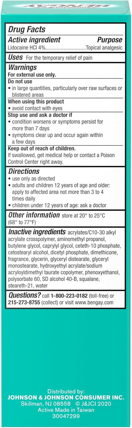 Lidocaine Pain Relief Cream, 4% Lidocaine, 3 oz
