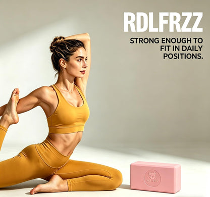 Premium Yoga Blocks - Non-Latex EVA Foam with Non-Slip Grip & Beveled Edges - Multiple Colors Available - Ideal for Yoga, Pilates, Meditation - Boost Stability, Balance and Deep Stretching