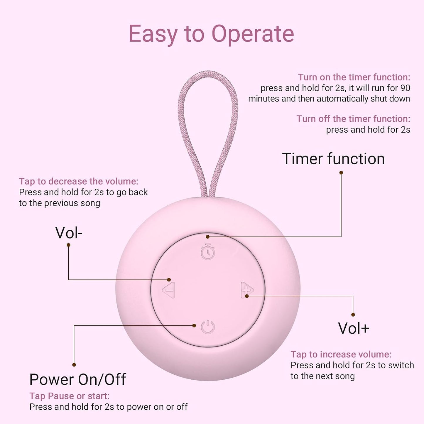 Portable Baby Sound Machine & Essentials for Babies & Kids-Putty