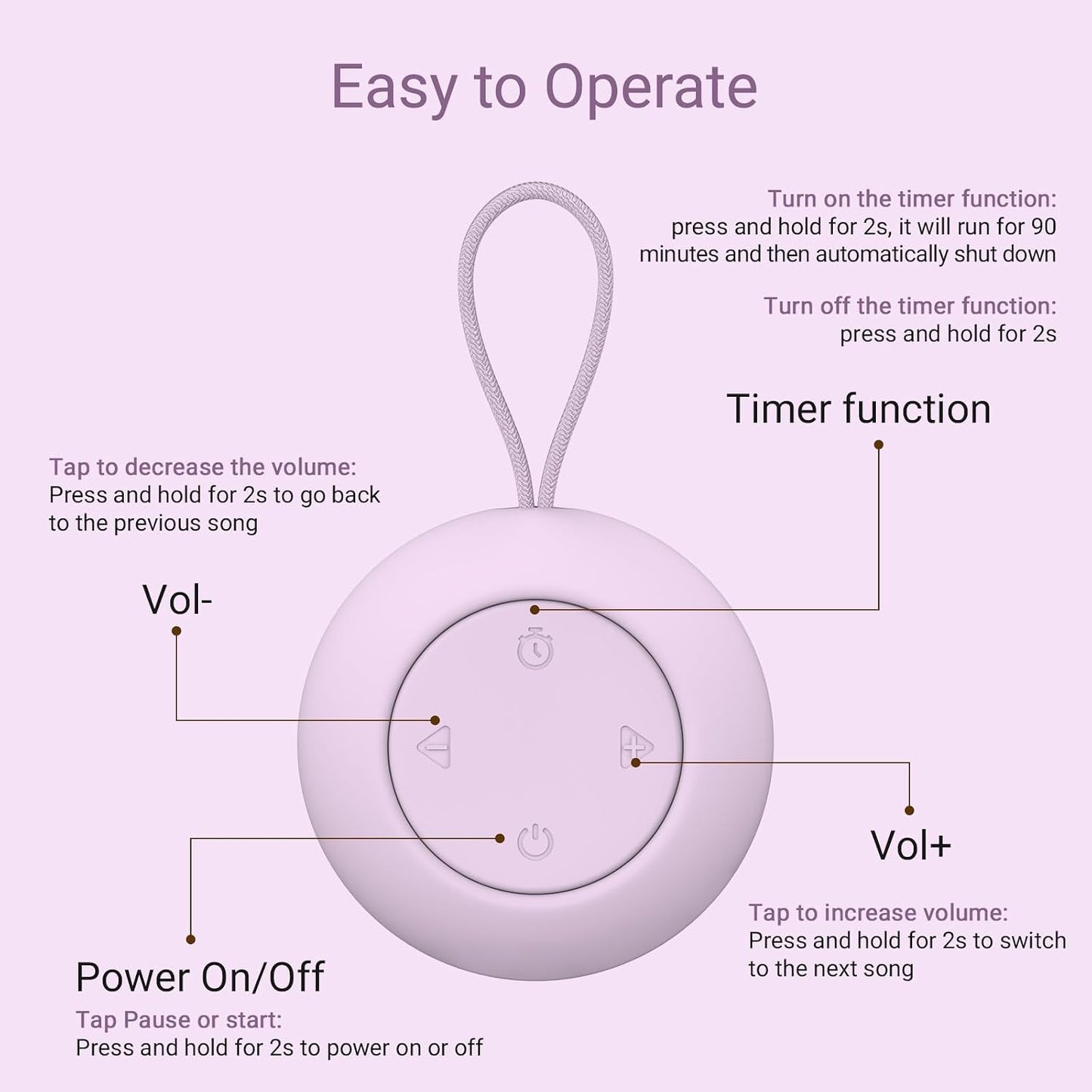 Portable Baby Sound Machine & Essentials for Babies & Kids-Putty