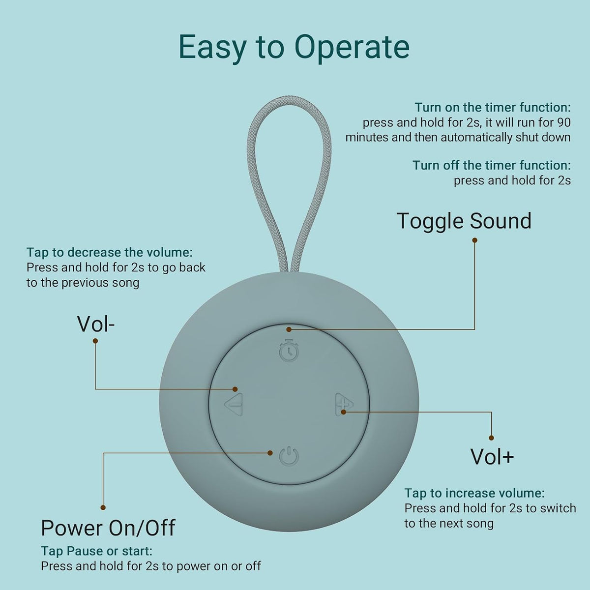 Portable Baby Sound Machine & Essentials for Babies & Kids-Putty