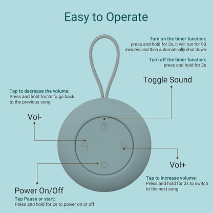 Portable Baby Sound Machine & Essentials for Babies & Kids-Putty