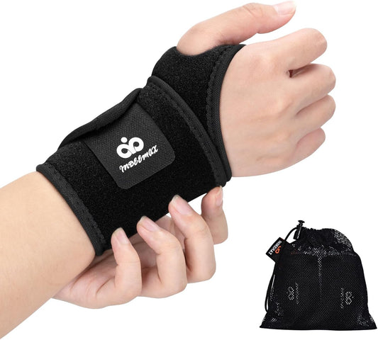 2 Pack Copper Wrist Brace Support for Carpal Tunnel, Pain Relief, Arthritis, Tendonitis, Adjustable Wrist Braces Compression Wraps Both Hands, Fit for Men and Women, Pink