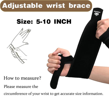 2 Pack Copper Wrist Brace Support for Carpal Tunnel, Pain Relief, Arthritis, Tendonitis, Adjustable Wrist Braces Compression Wraps Both Hands, Fit for Men and Women, Pink