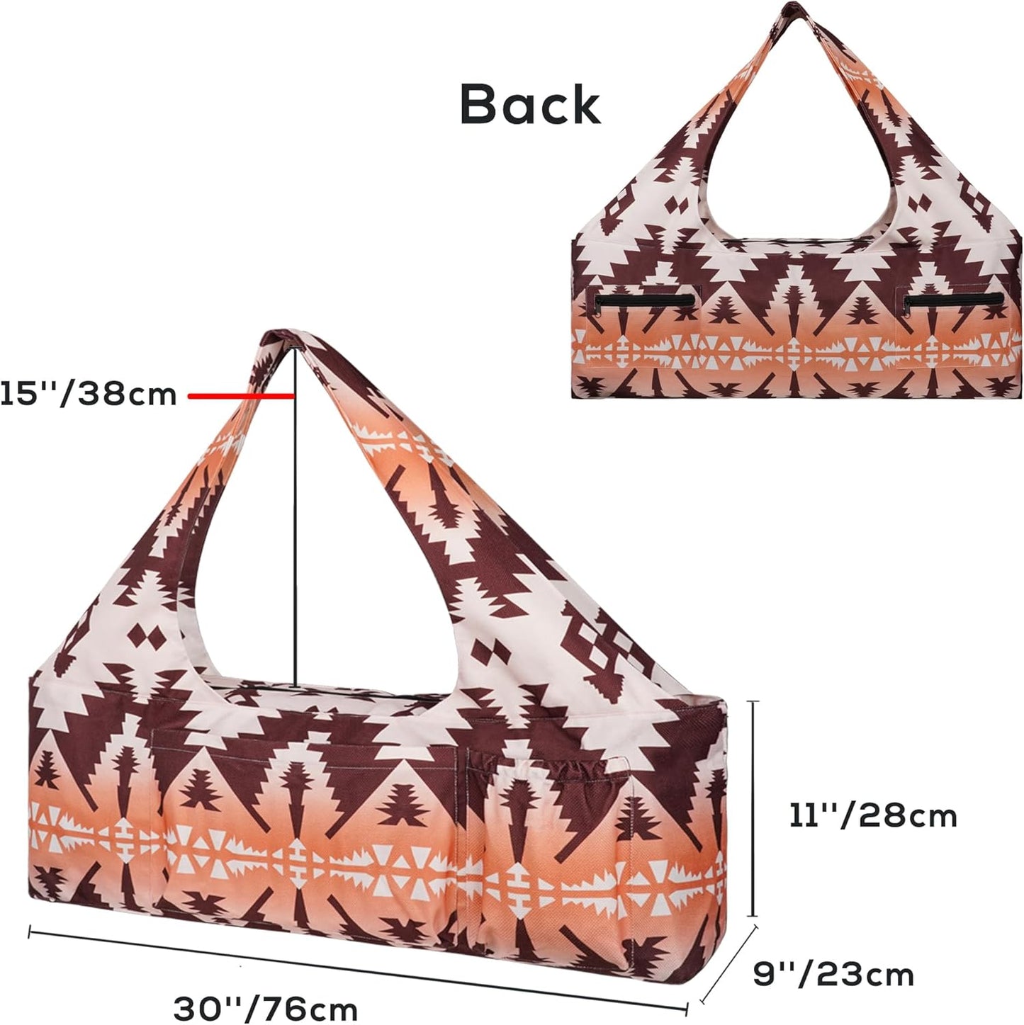 Yoga Mat Bag - Large Yoga Bag with Yoga Mat Strap, Zipper and Pockets - Yoga Bags and Carriers Fits All Your Stuff - Personalized Yoga Mat Bags for Women Fits Most Size Mats
