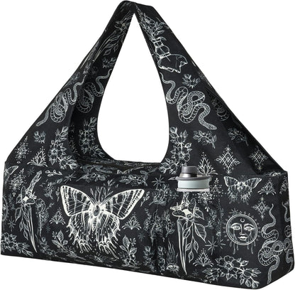 Yoga Mat Bag - Large Yoga Bag with Yoga Mat Strap, Zipper and Pockets - Yoga Bags and Carriers Fits All Your Stuff - Personalized Yoga Mat Bags for Women Fits Most Size Mats