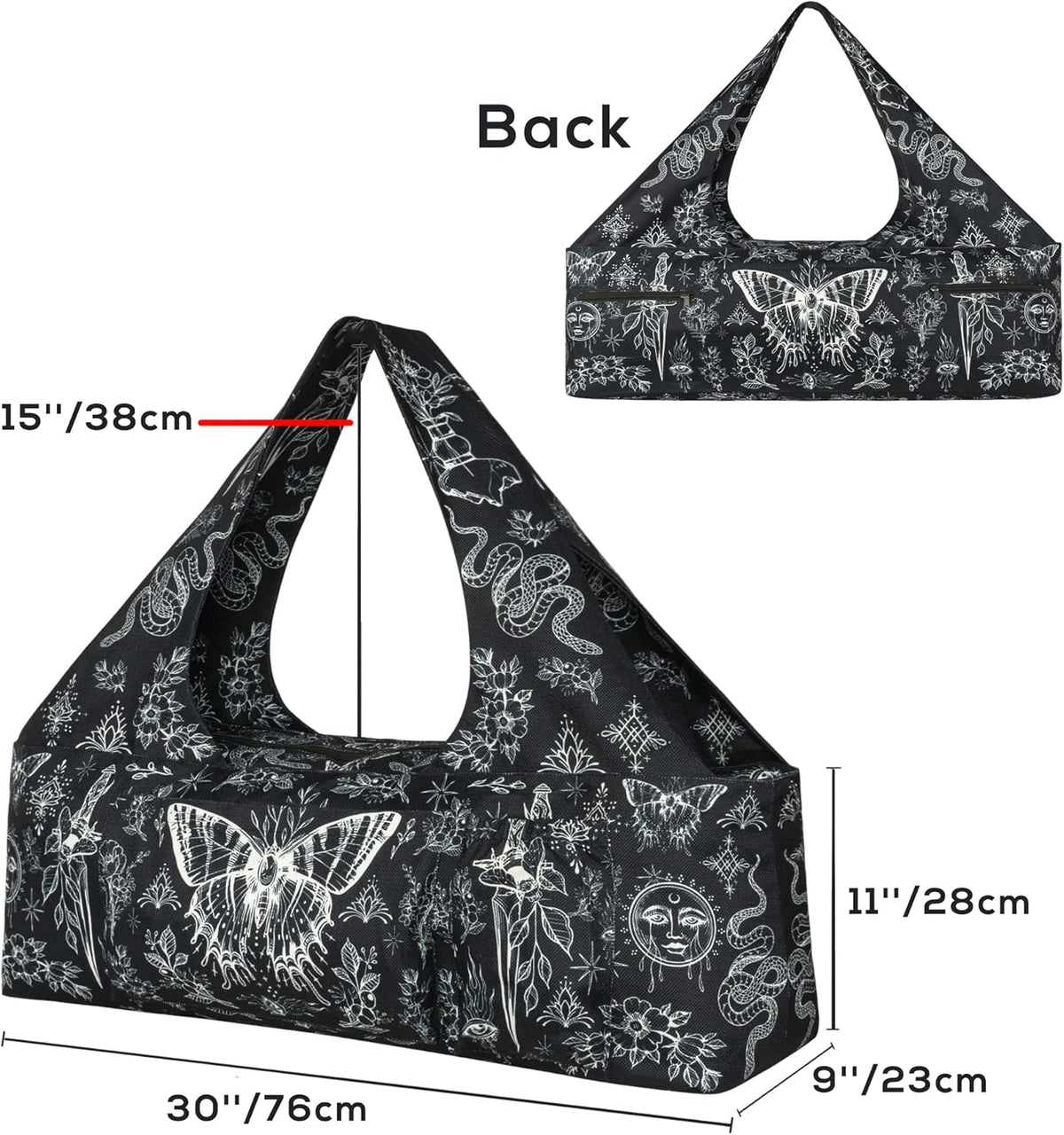 Yoga Mat Bag - Large Yoga Bag with Yoga Mat Strap, Zipper and Pockets - Yoga Bags and Carriers Fits All Your Stuff - Personalized Yoga Mat Bags for Women Fits Most Size Mats