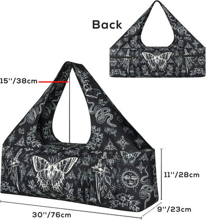 Yoga Mat Bag - Large Yoga Bag with Yoga Mat Strap, Zipper and Pockets - Yoga Bags and Carriers Fits All Your Stuff - Personalized Yoga Mat Bags for Women Fits Most Size Mats