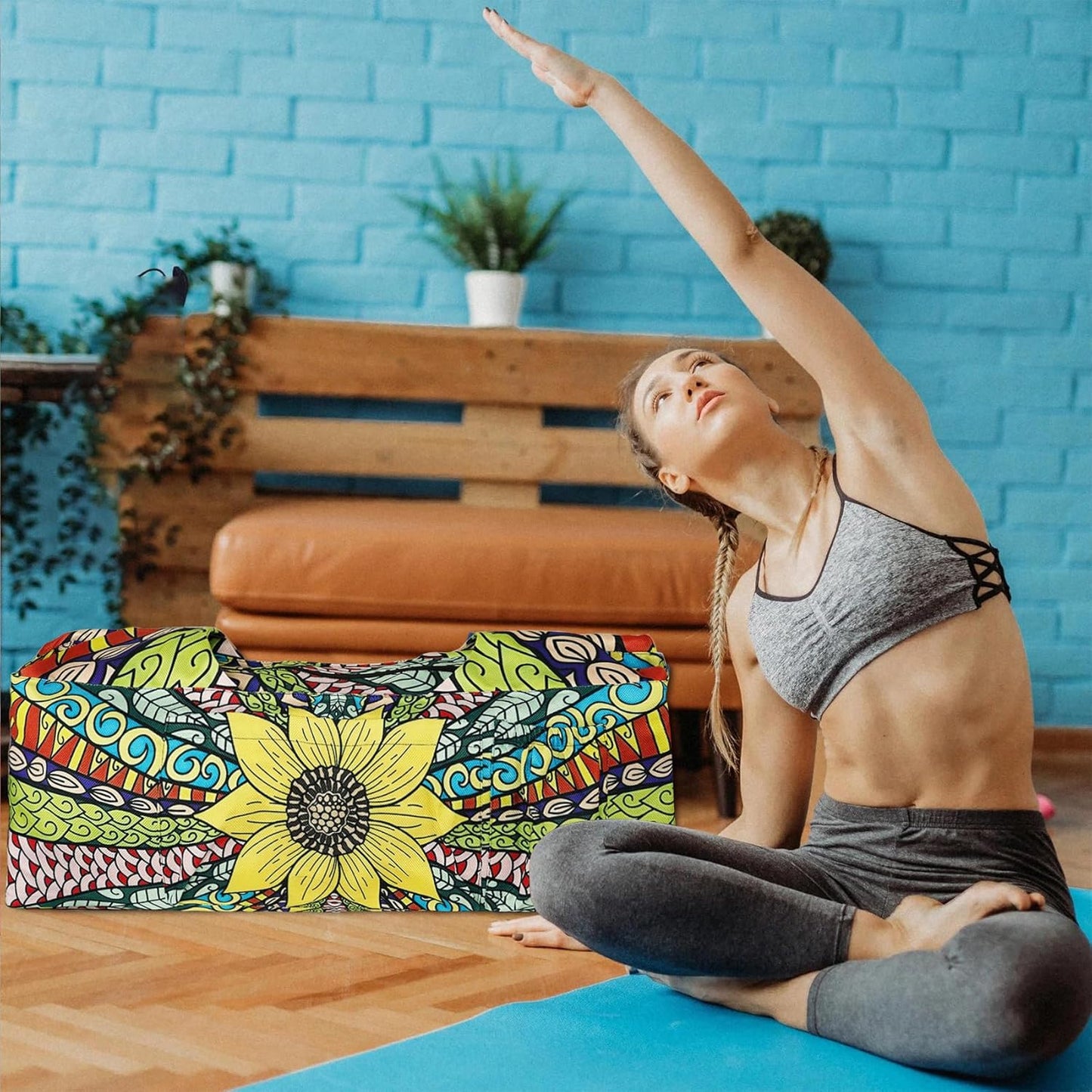 Yoga Mat Bag - Large Yoga Bag with Yoga Mat Strap, Zipper and Pockets - Yoga Bags and Carriers Fits All Your Stuff - Personalized Yoga Mat Bags for Women Fits Most Size Mats