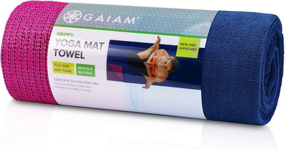 Grippy Non Slip Yoga Mat Towel - Fast Drying Towel - Ideal For Hot Yoga - Microfiber And Machine Washable - Grip Backing
