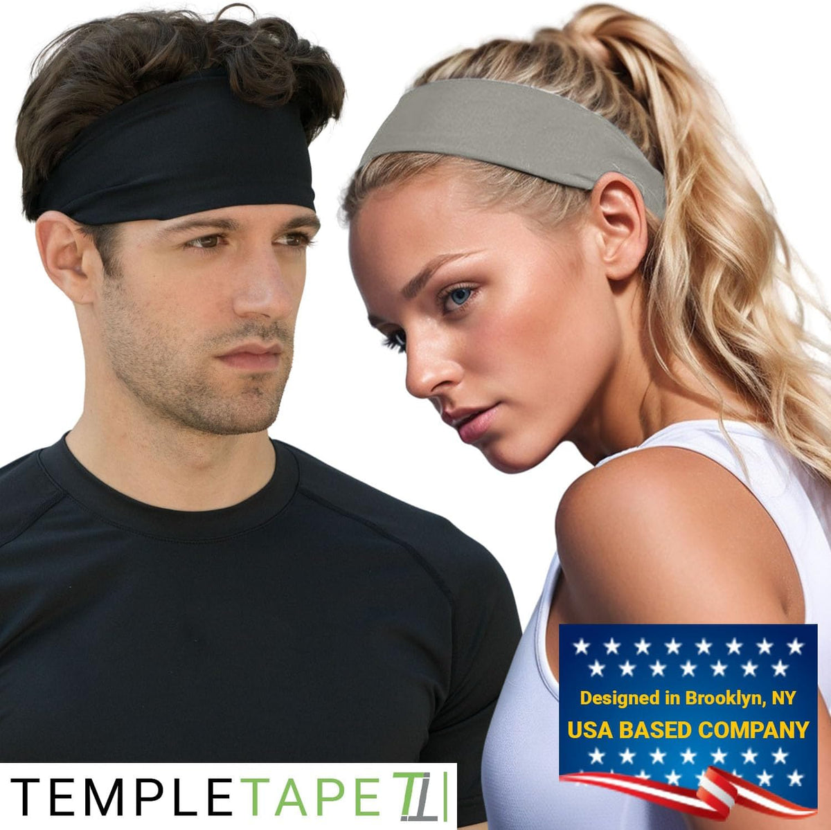 Sweat Band Workout Headbands for Women and Men - Sweatbands for Men - Moisture Wicking Sports Sweat Bands Headbands for Women, Running,Cycling,Yoga,Football Headband