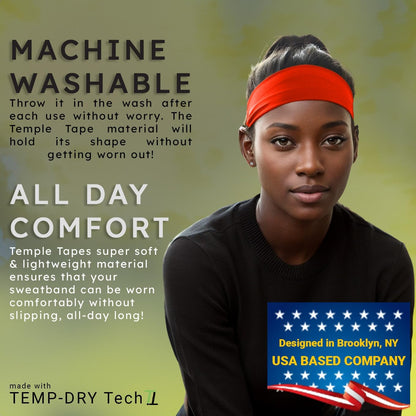 Sweat Band Workout Headbands for Women and Men - Sweatbands for Men - Moisture Wicking Sports Sweat Bands Headbands for Women, Running,Cycling,Yoga,Football Headband