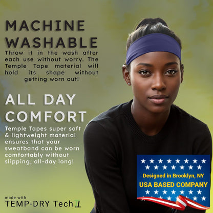Sweat Band Workout Headbands for Women and Men - Sweatbands for Men - Moisture Wicking Sports Sweat Bands Headbands for Women, Running,Cycling,Yoga,Football Headband
