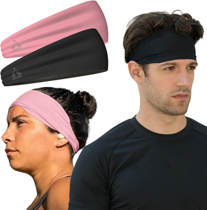 Sweat Band Workout Headbands for Women and Men - Sweatbands for Men - Moisture Wicking Sports Sweat Bands Headbands for Women, Running,Cycling,Yoga,Football Headband