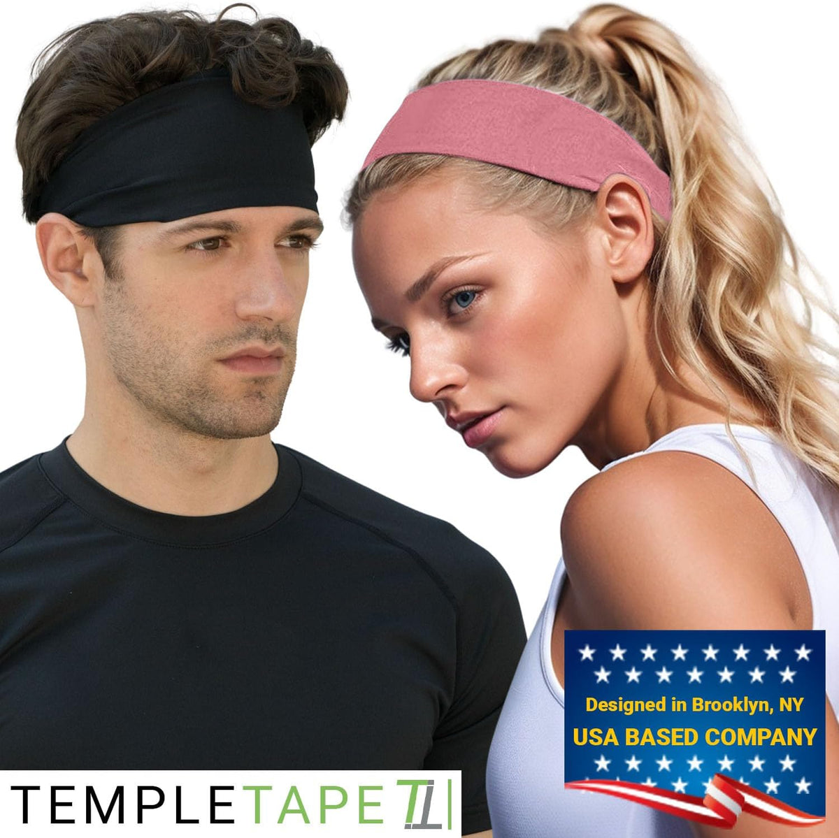 Sweat Band Workout Headbands for Women and Men - Sweatbands for Men - Moisture Wicking Sports Sweat Bands Headbands for Women, Running,Cycling,Yoga,Football Headband