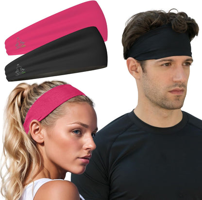 Sweat Band Workout Headbands for Women and Men - Sweatbands for Men - Moisture Wicking Sports Sweat Bands Headbands for Women, Running,Cycling,Yoga,Football Headband