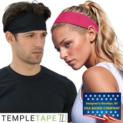 Sweat Band Workout Headbands for Women and Men - Sweatbands for Men - Moisture Wicking Sports Sweat Bands Headbands for Women, Running,Cycling,Yoga,Football Headband