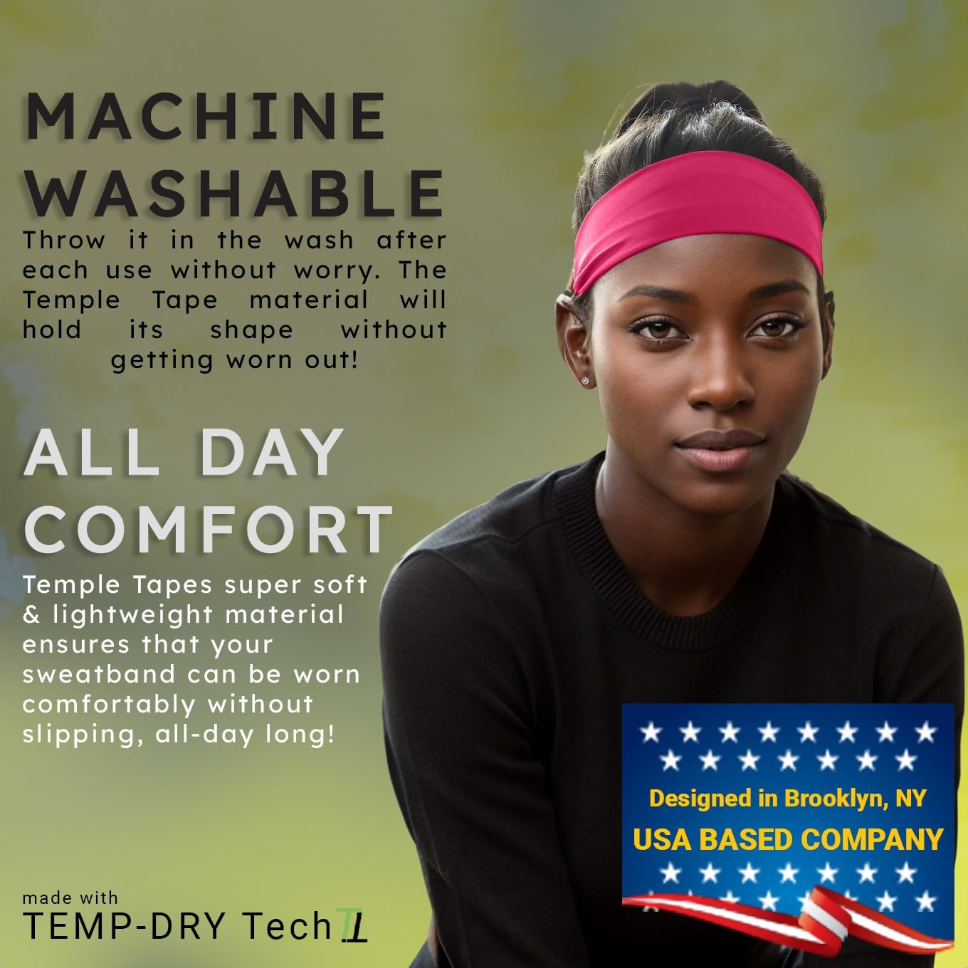 Sweat Band Workout Headbands for Women and Men - Sweatbands for Men - Moisture Wicking Sports Sweat Bands Headbands for Women, Running,Cycling,Yoga,Football Headband