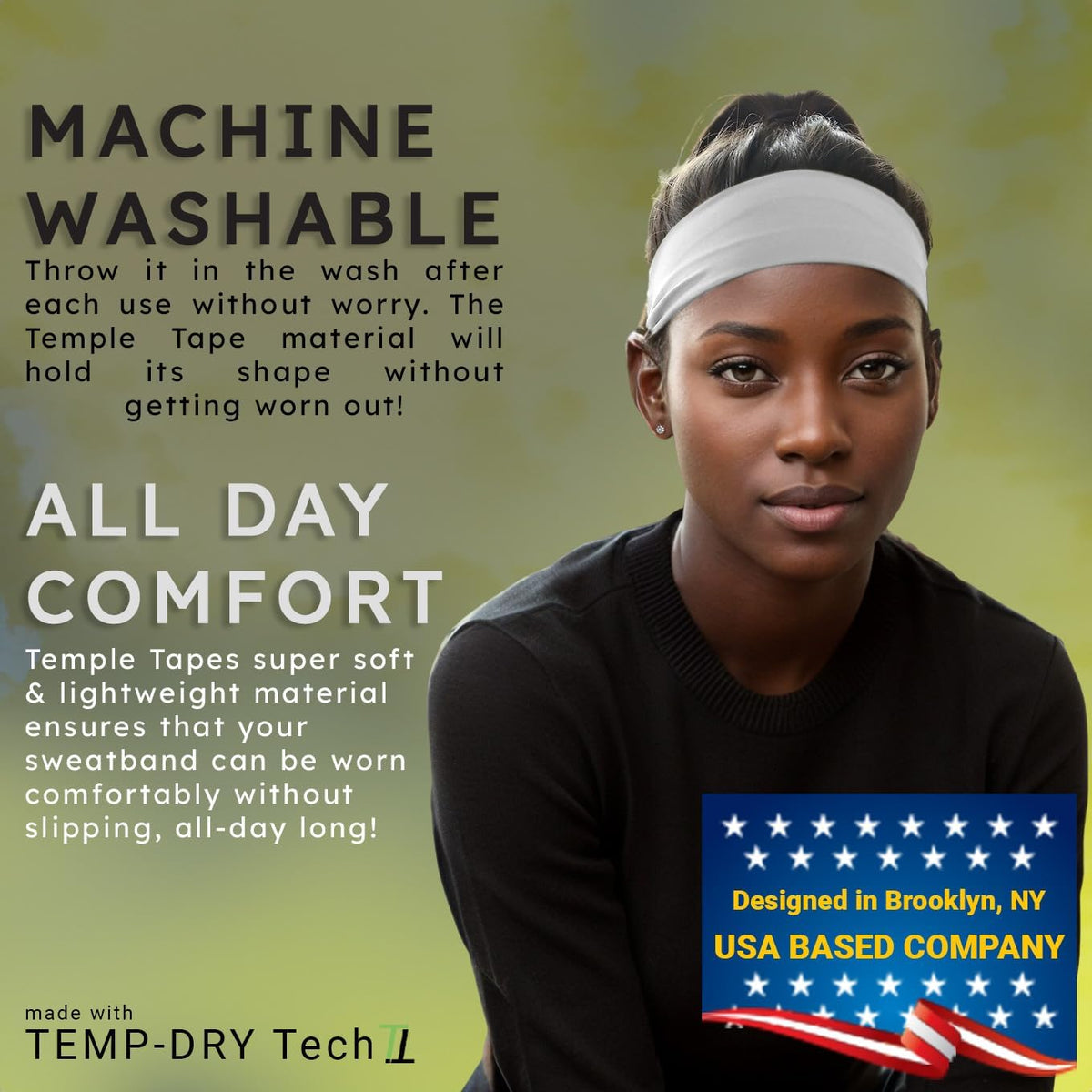 Sweat Band Workout Headbands for Women and Men - Sweatbands for Men - Moisture Wicking Sports Sweat Bands Headbands for Women, Running,Cycling,Yoga,Football Headband