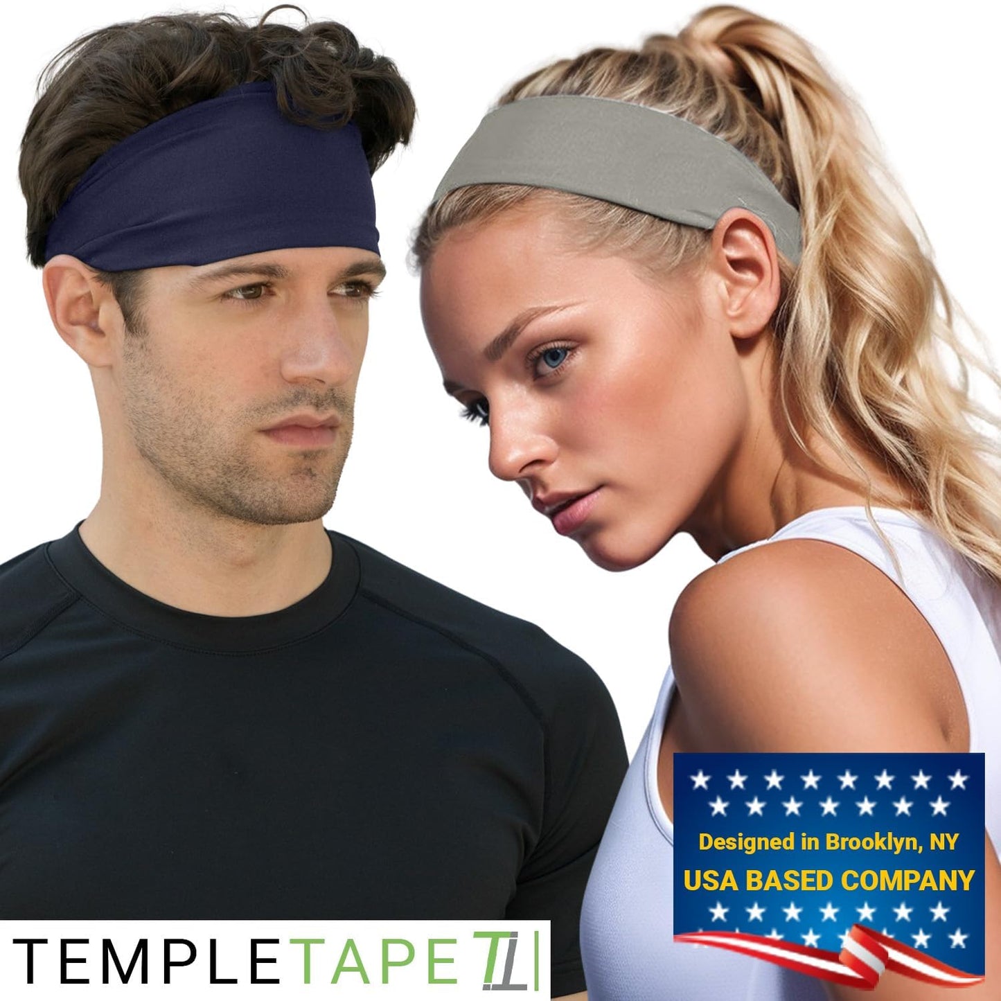 Sweat Band Workout Headbands for Women and Men - Sweatbands for Men - Moisture Wicking Sports Sweat Bands Headbands for Women, Running,Cycling,Yoga,Football Headband