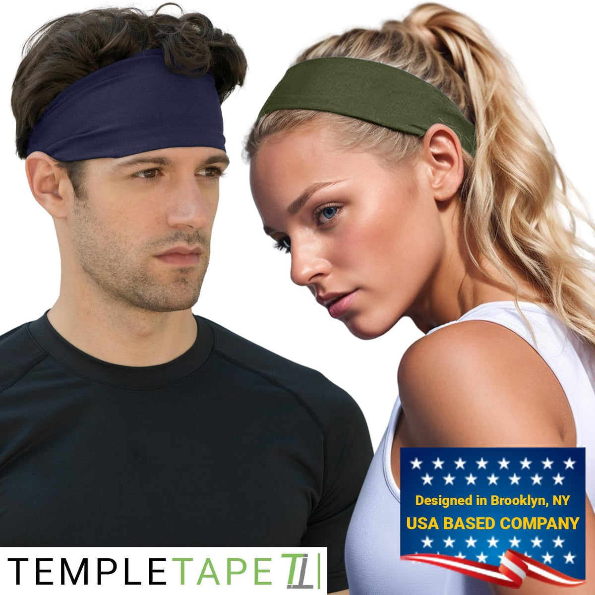 Sweat Band Workout Headbands for Women and Men - Sweatbands for Men - Moisture Wicking Sports Sweat Bands Headbands for Women, Running,Cycling,Yoga,Football Headband
